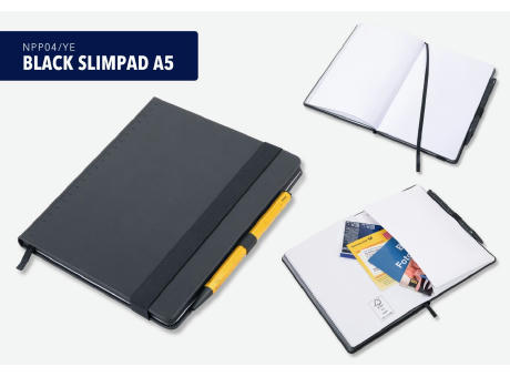 TROIKA Notizblock BLACK SLIMPAD A5