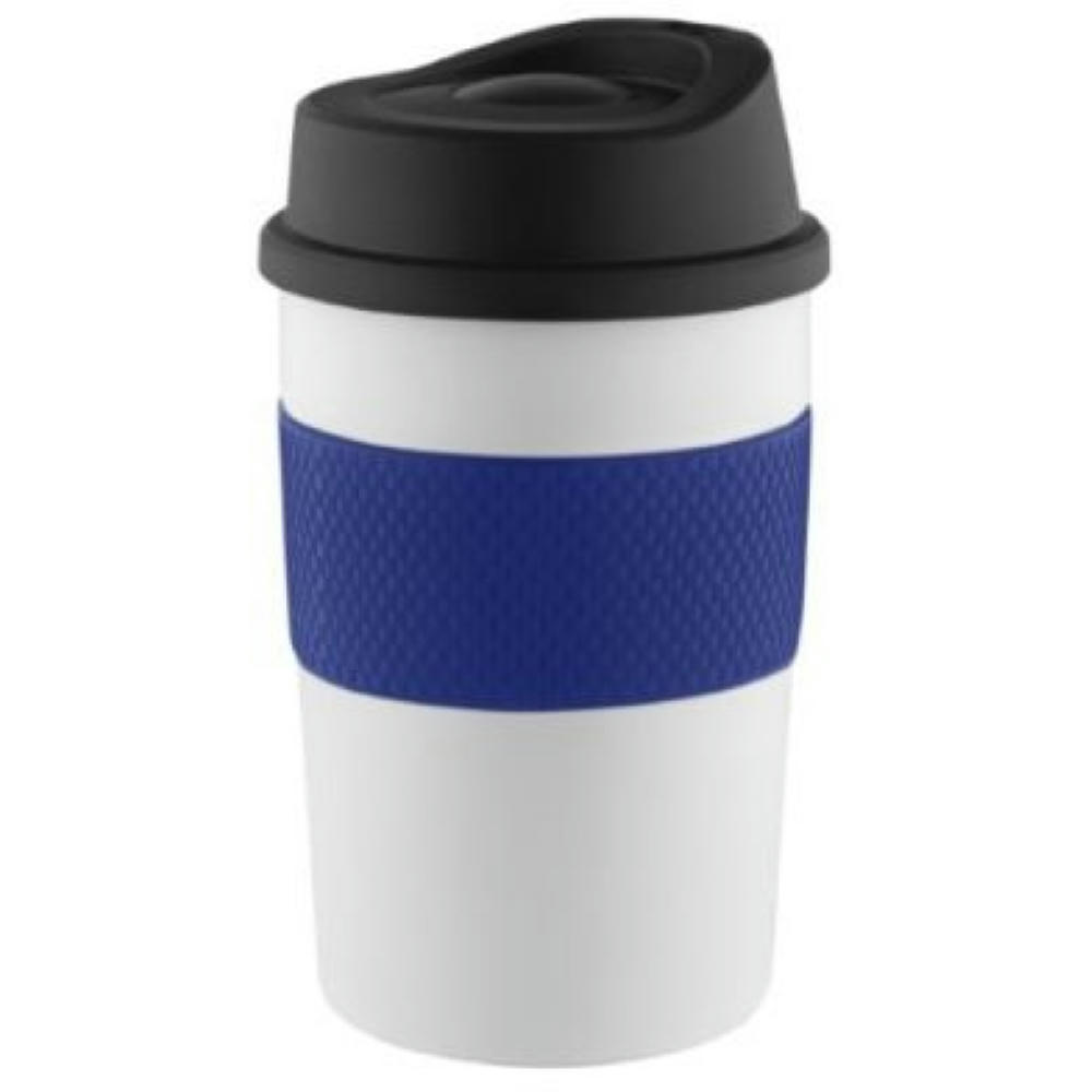 Metmaxx® Thermobecher "CremaCoffeeHouse" weiß/Ring blau