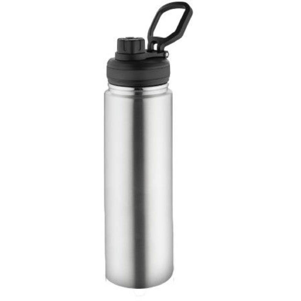 Metmaxx® Thermoflasche "GenerationRefillTheOneDeLuxe" silber/Ring oben schwarz