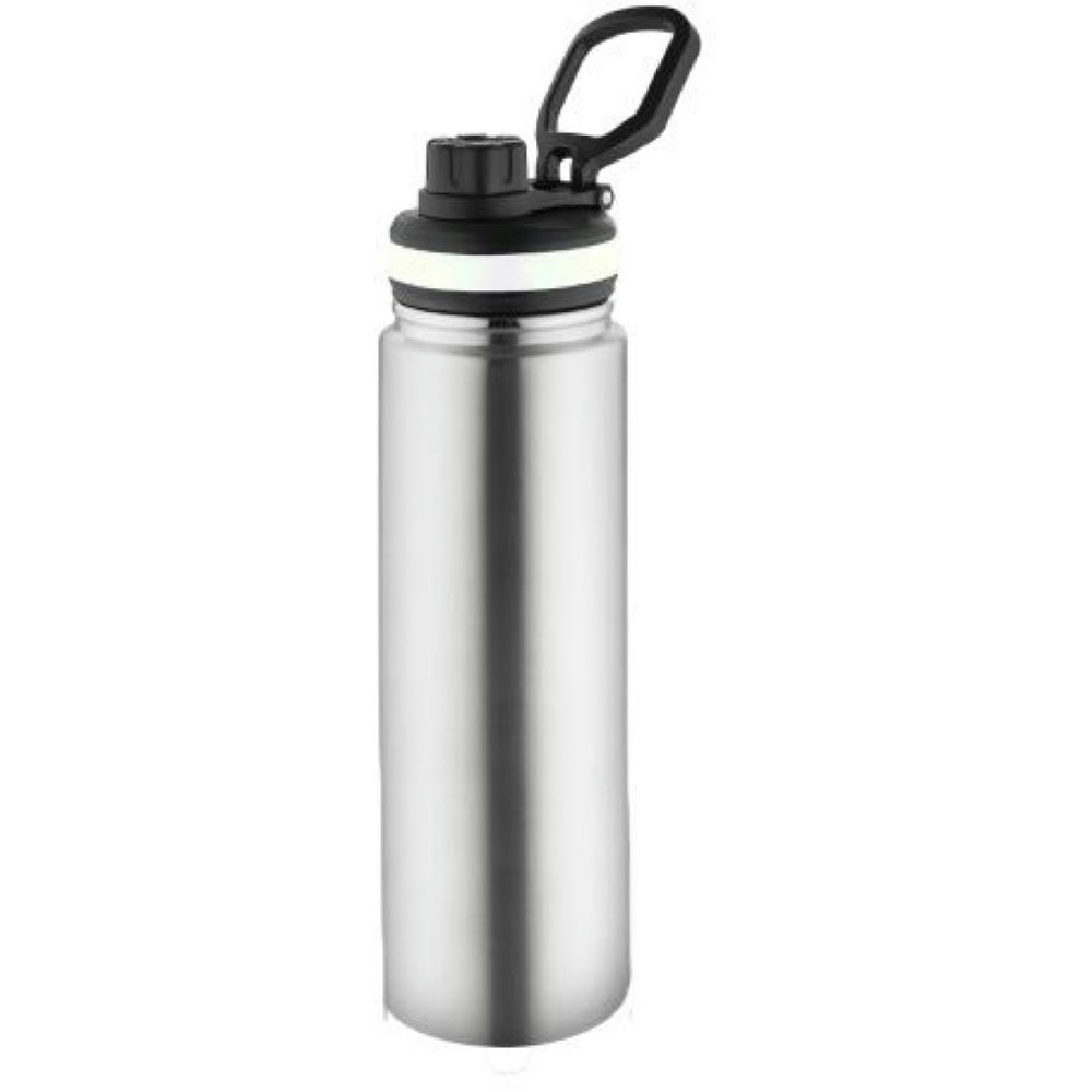 Metmaxx® Thermoflasche "GenerationRefillTheOneDeLuxe" silber/Ring oben weiß