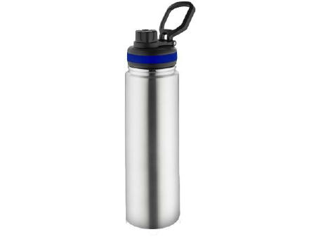 Metmaxx® Thermoflasche "GenerationRefillTheOneDeLuxe" silber/Ring oben blau