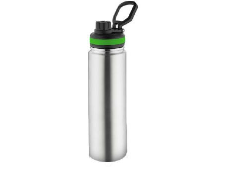 Metmaxx® Thermoflasche "GenerationRefillTheOneDeLuxe" silber/Ring oben grün