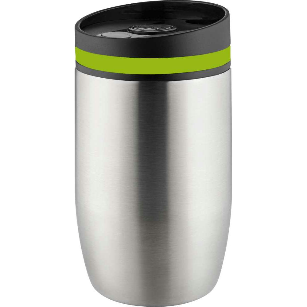 Metmaxx® Thermobecher "CremaOfficinaBudget“ silber/Ring grün