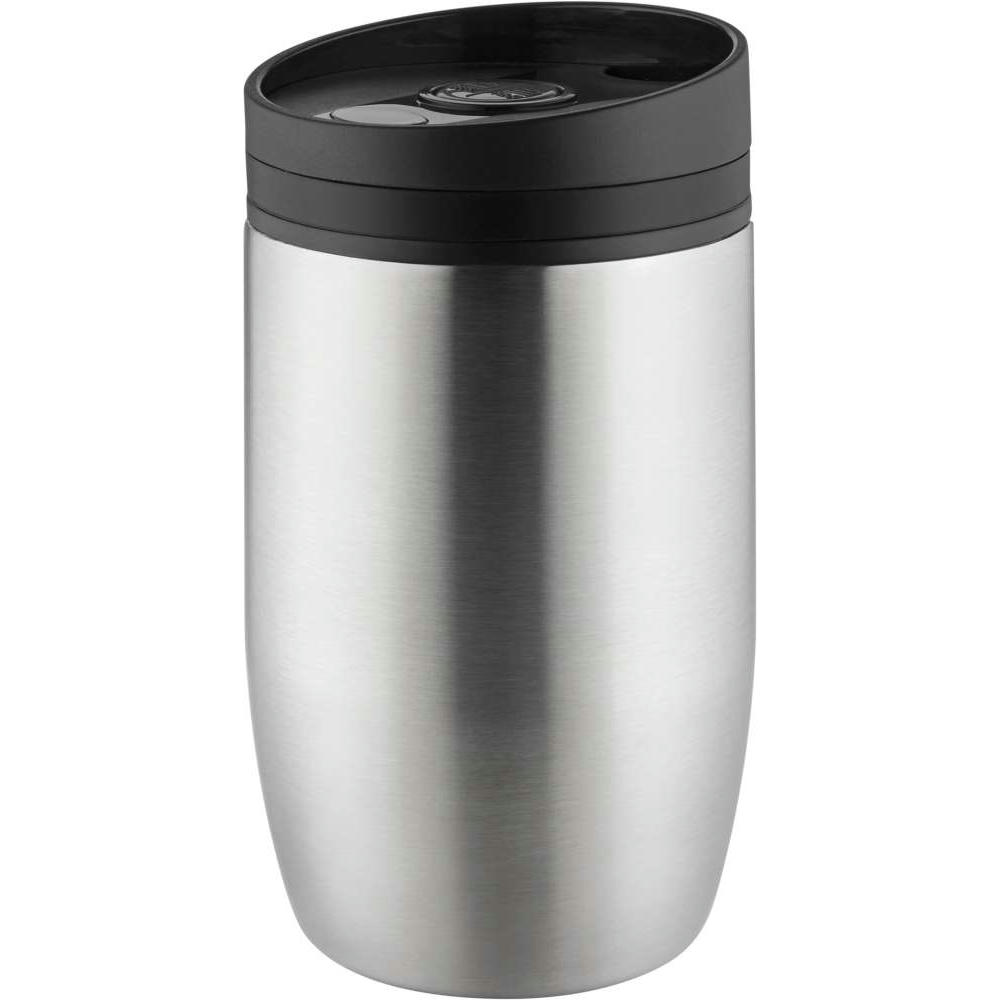 Metmaxx® Thermobecher "CremaOfficinaBudget“ silber/Ring schwarz