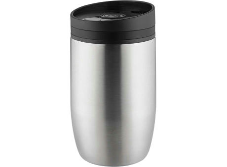 Metmaxx® Thermobecher "CremaOfficinaBudget“ silber/Ring schwarz