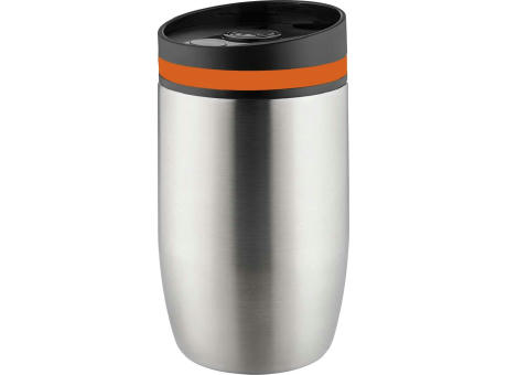 Metmaxx® Thermobecher "CremaOfficinaBudget“ silber/Ring orange