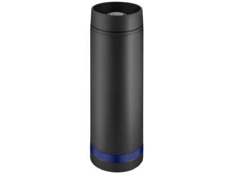 Metmaxx® Thermobecher "Crema" 360°  schwarz/Ring blau