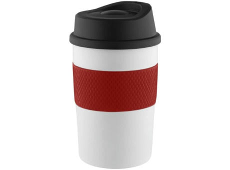 Metmaxx® Thermobecher "CremaCoffeeHouse" weiß/Ring rot