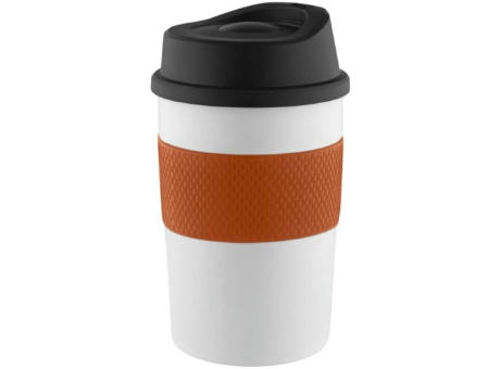 Metmaxx® Thermobecher "CremaCoffeeHouse"  weiß/Ring orange