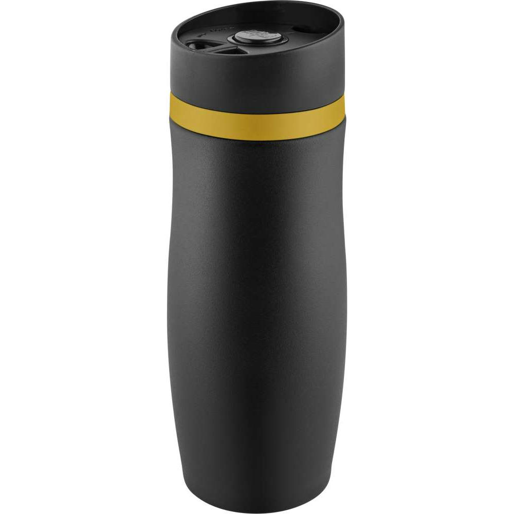 Metmaxx® Thermobecher "CremaExtensaNero" schwarz/Ring gelb