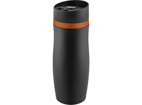 Metmaxx® Thermobecher "CremaExtensaNero" schwarz/Ring orange