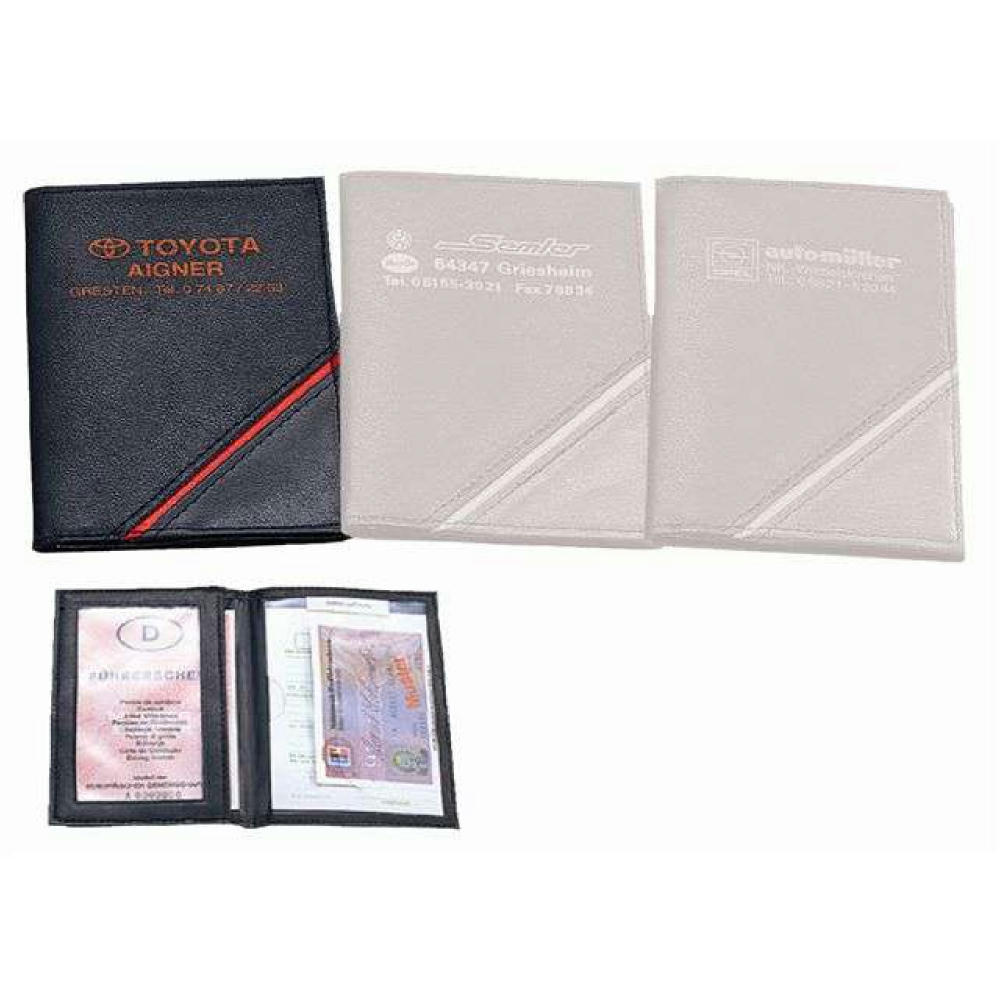 CreativDesign® Ausweistasche "CD" schwarz/rot