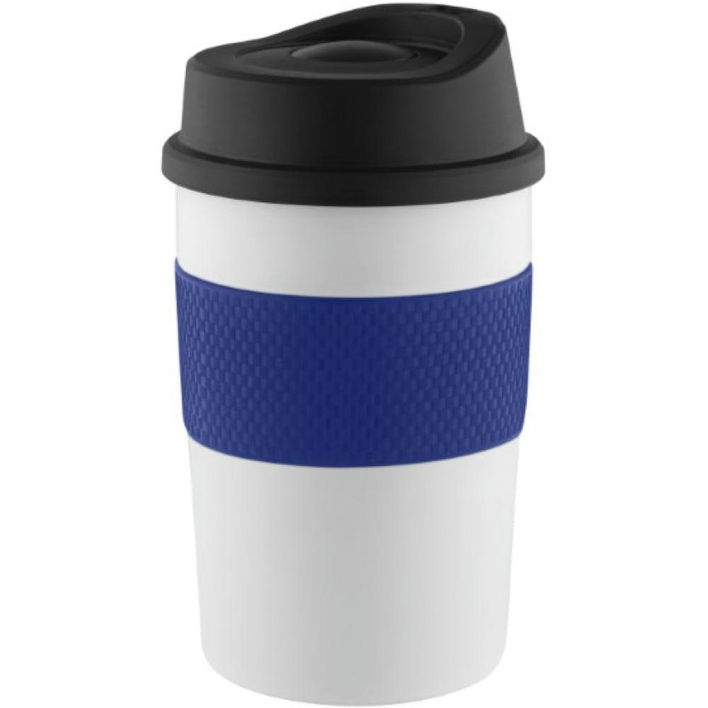Metmaxx® Thermobecher "CremaCoffeeHouse" weiß/Ring blau