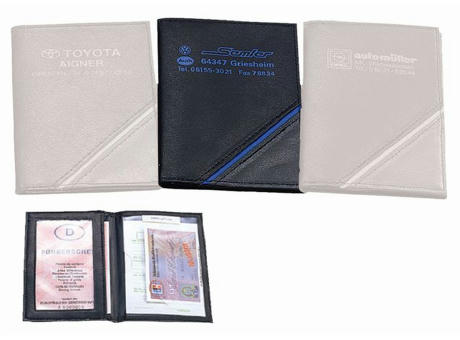 CreativDesign® Ausweistasche "CD" schwarz/blau