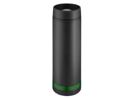 Metmaxx® Thermobecher "Crema" 360°  schwarz/Ring grün