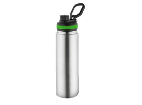 Metmaxx® Thermoflasche "GenerationRefillTheOneDeLuxe" silber/Ring oben grün