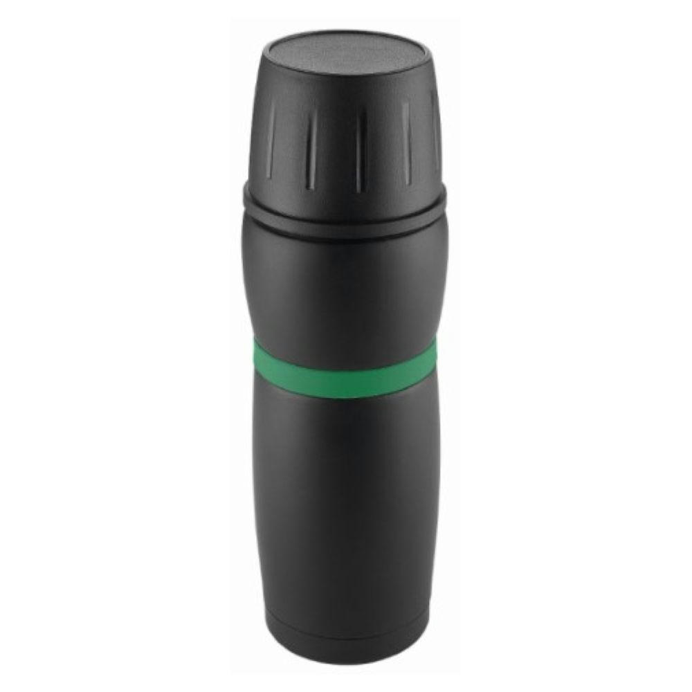 Metmaxx® Thermosflasche "CremaTravel"  schwarz/Ring grün