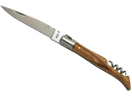 Taschenmesser 'Tradition', 12cm, Korkenzieher, Zebranoholz, (etui)