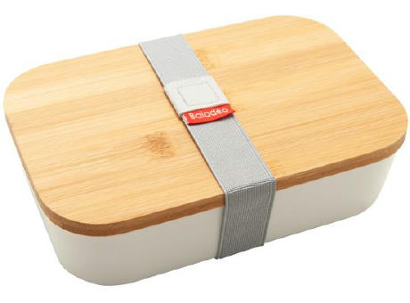 Bento 'Akita', weiss, mit Bambusdeckel