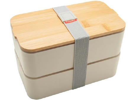 Bento 'Mihara', weiss, mit Bambusdeckel