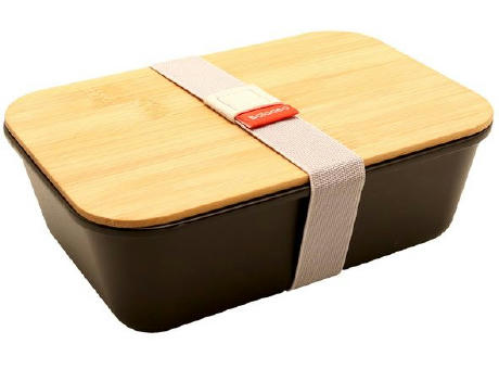 Bento 'Ikoma', schwarz, mit Bambusdeckel