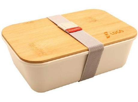 Bento 'Ikoma', weiss, mit Bambusdeckel