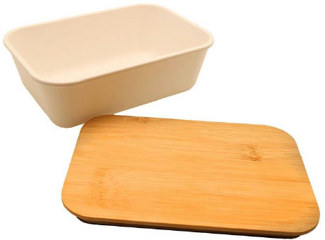 Bento 'Ikoma', weiss, mit Bambusdeckel