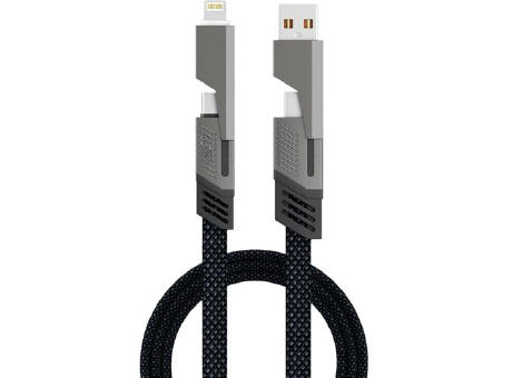 Universelles 4-in-1-Kabel 'Orlando', 1m, anthrazitgrau