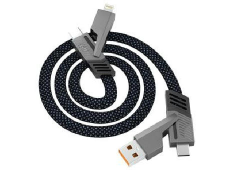 Universelles 4-in-1-Kabel 'Orlando', 1m, anthrazitgrau