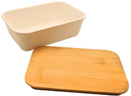 Bento 'Ikoma', weiss, mit Bambusdeckel