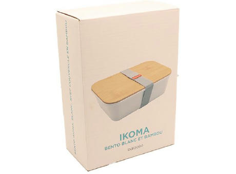 Bento 'Ikoma', weiss, mit Bambusdeckel