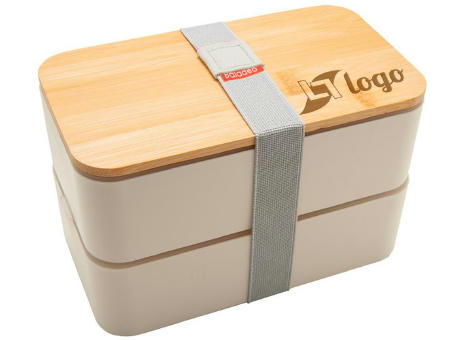 Bento 'Nagano', weiss, mit Bambusdeckel