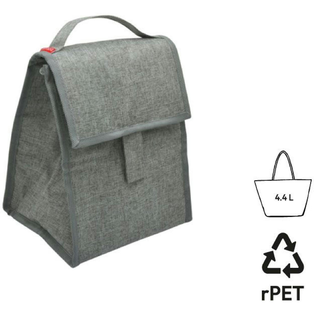Isotherme & faltbare Bento-Lunchbag 'Fujisawa', aus RPET, grau meliert