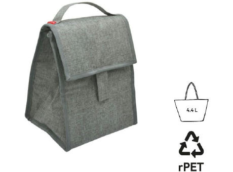 Isotherme & faltbare Bento-Lunchbag 'Fujisawa', aus RPET, grau meliert