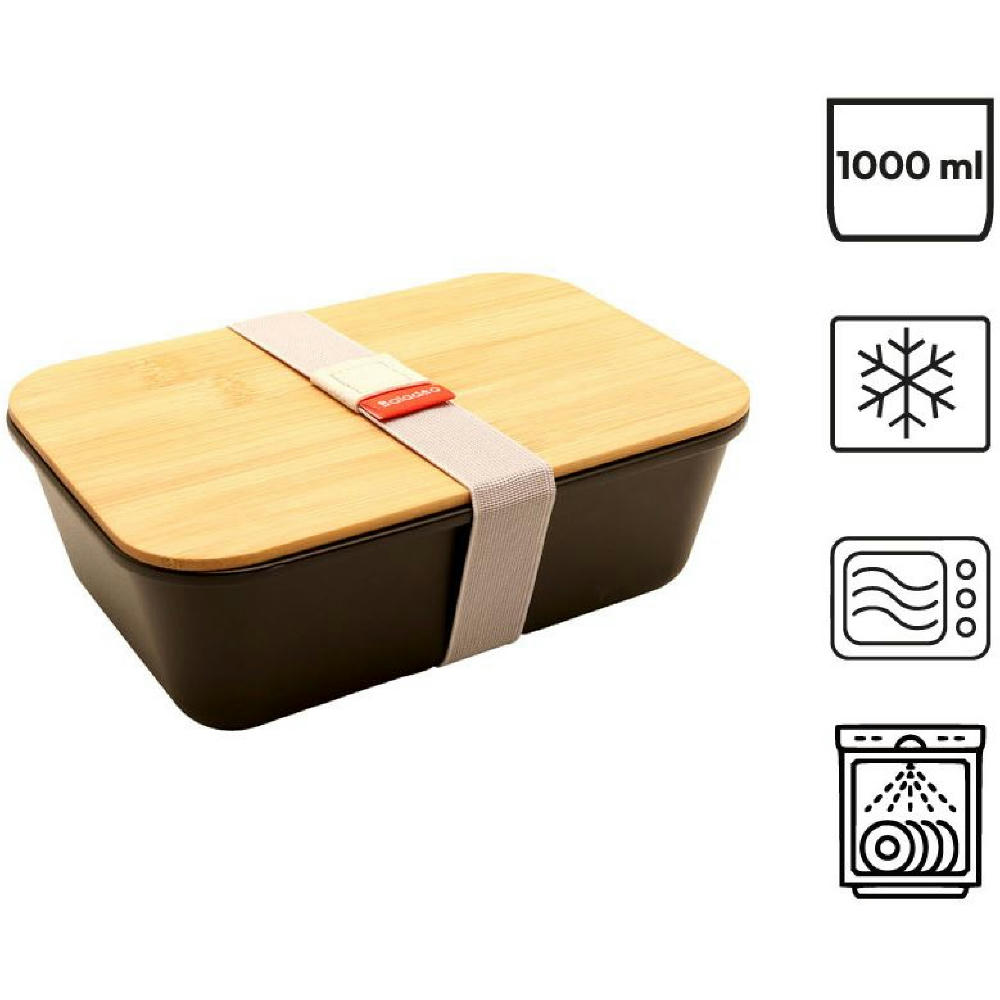 Bento 'Ikoma', schwarz, mit Bambusdeckel