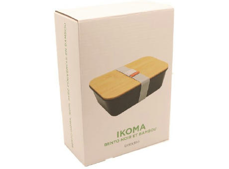 Bento 'Ikoma', schwarz, mit Bambusdeckel