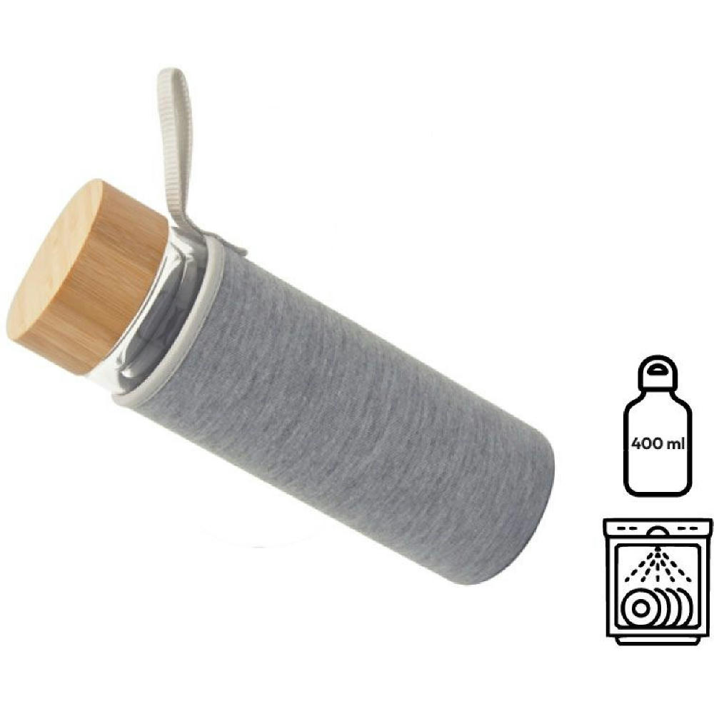 Doppelwandige Glasflasche 'Ocha', 400 ml, Neoprenhülle