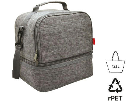 Isotherme Bento-Lunchbag 'Uji', aus RPET, grau meliert