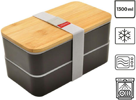 Bento 'Nagano', schwarz, mit Bambusdeckel