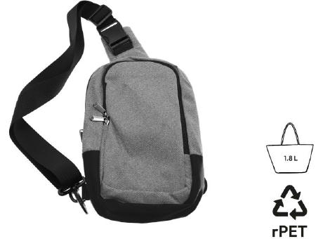 Umhängetasche 'Almeria', meliertes Grau RPET