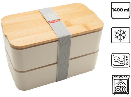 Bento 'Mihara', weiss, mit Bambusdeckel