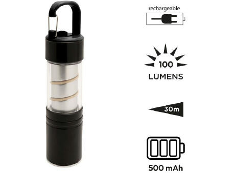 Wiederaufladbare 2-in-1 Laterne/Taschenlampe 'Omega'