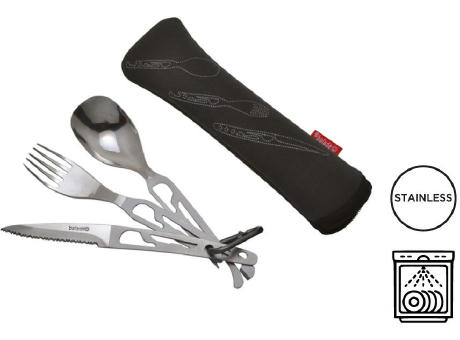 Besteckset 'Basecamp', mit einer Tasche aus Neopren