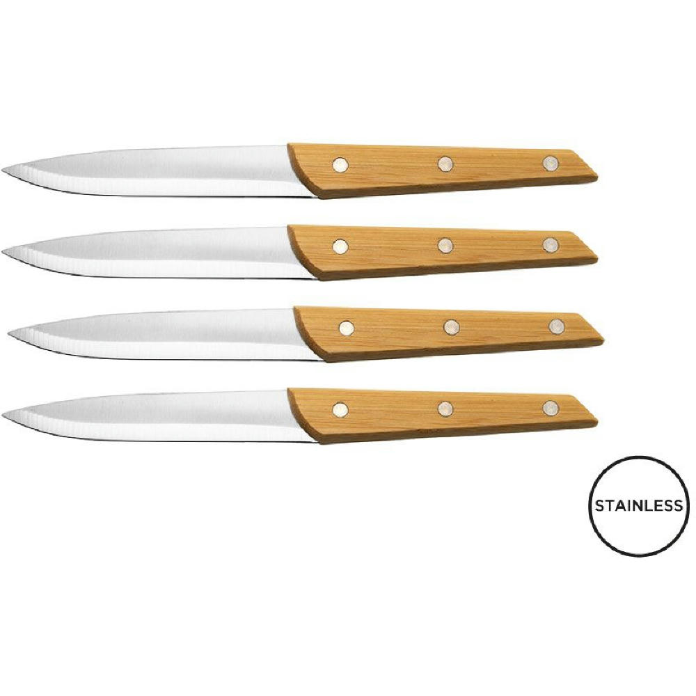 Set mit 4 Tafelmessern 'Alta'', Bambus