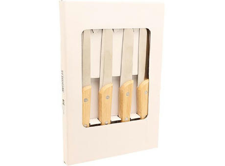 Set mit 4 Tafelmessern 'Alta'', Bambus
