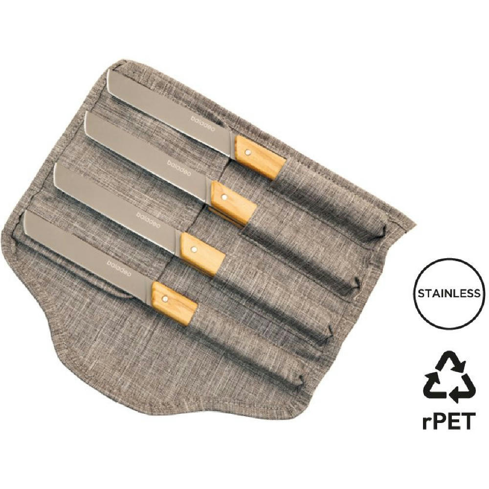 Set mit 4 Tafelmessern 'Stavanger', Olivenholz