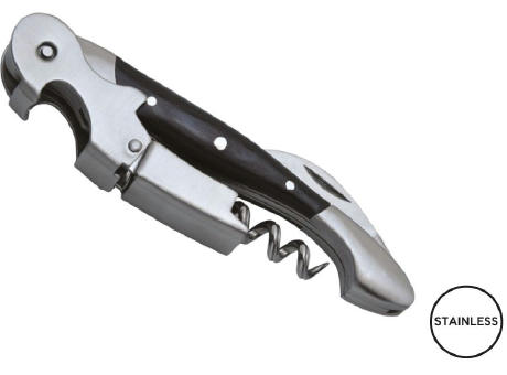 Kellnermesser 'Allegro', Doppelhebel, schwarzes Staminaholz