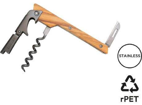 Kellnermesser 'Stavanger', Doppelhebel, Olivenholz