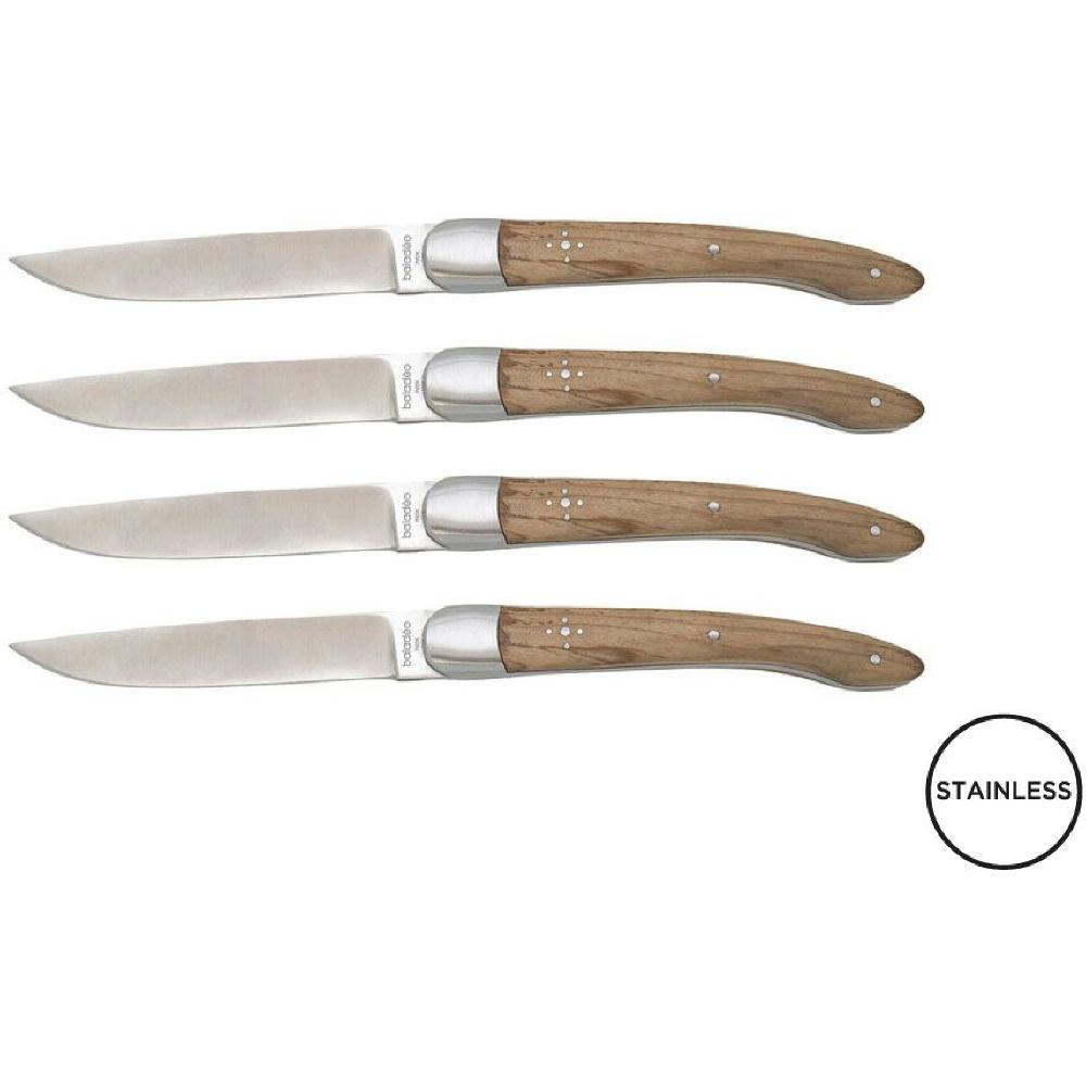 Set mit 4 Tafelmessern 'Heritage', Olivenholz