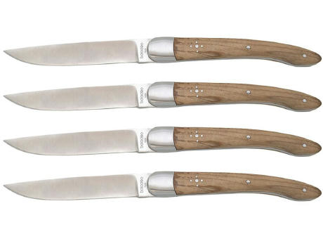 Set mit 4 Tafelmessern 'Heritage', Olivenholz